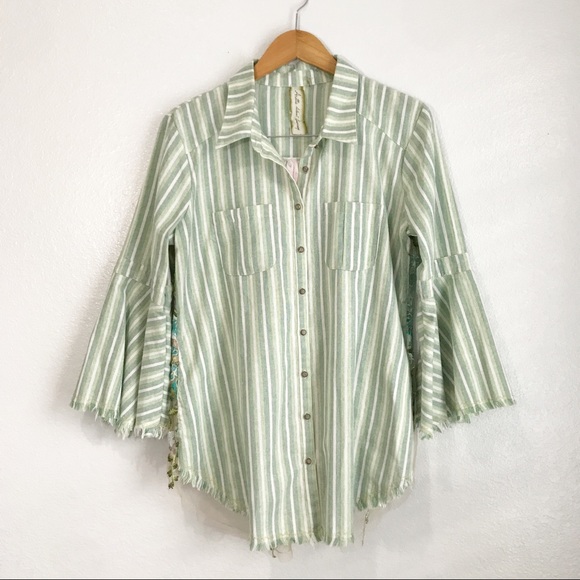 ‼️SOLD‼️Aratta Silent Journey Green Lace Top - Picture 3 of 8